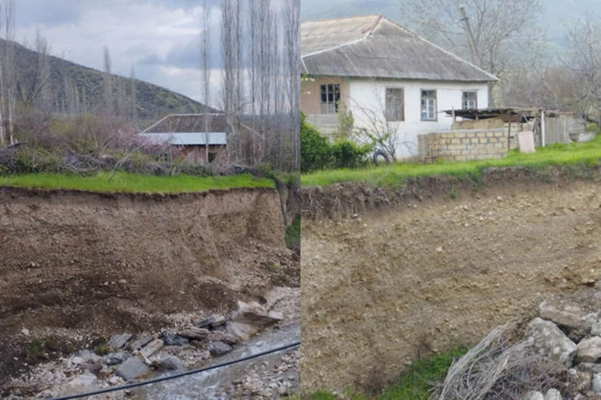 Село в Исмайыллинском районе столкнулось с угрозой оползня - ФОТО